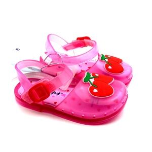 Baby Sandal Shoes Size 6 Girls Jelly Lainey Pink Adjustable Cherry Rubber